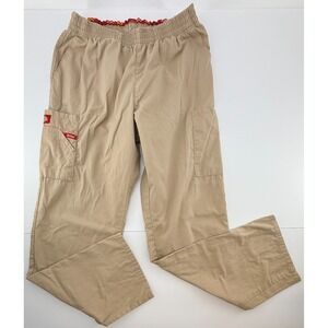 Dickies Womens Cargo Pants M Tan Elastic Waist Utility Workwear